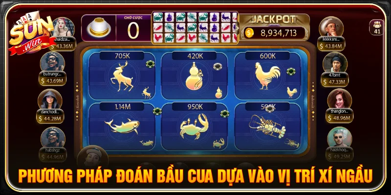 Cách đoán bầu cua bằng cách nhận biết vị trí xuất hiện xí ngầu