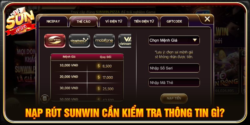 Chỉ chuyển khoản theo thông tin hiển thị lúc nạp