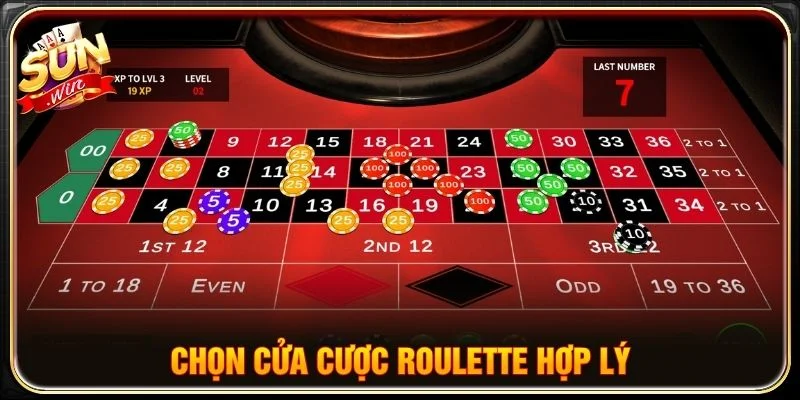 Chọn cửa cược Roulette hợp lý
