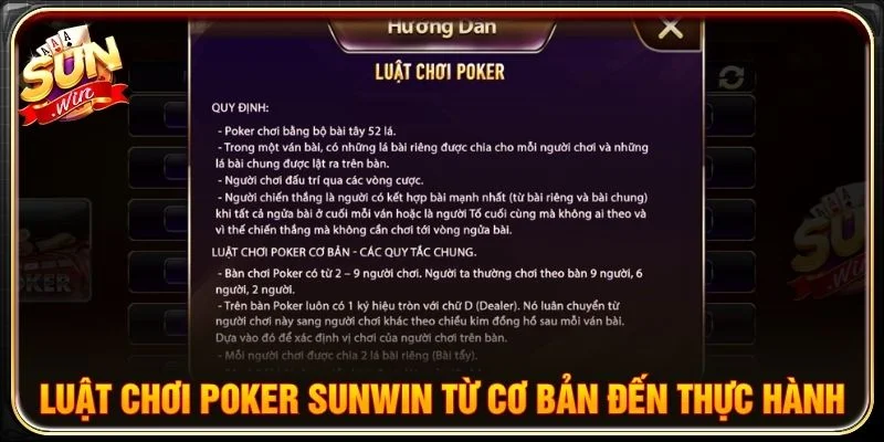 Luật chơi Poker Sunwin từ cơ bản đến thực hành